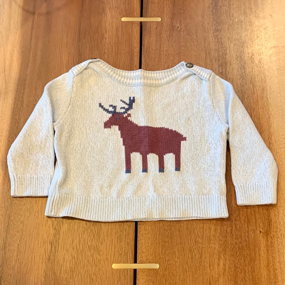 Tea Collection Moose Baby Sweater
